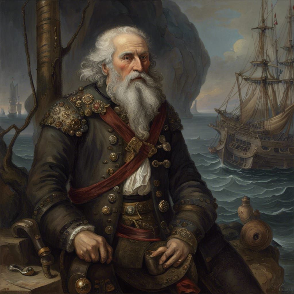 One-Eyed Pirate Portrait in Renaissance Style