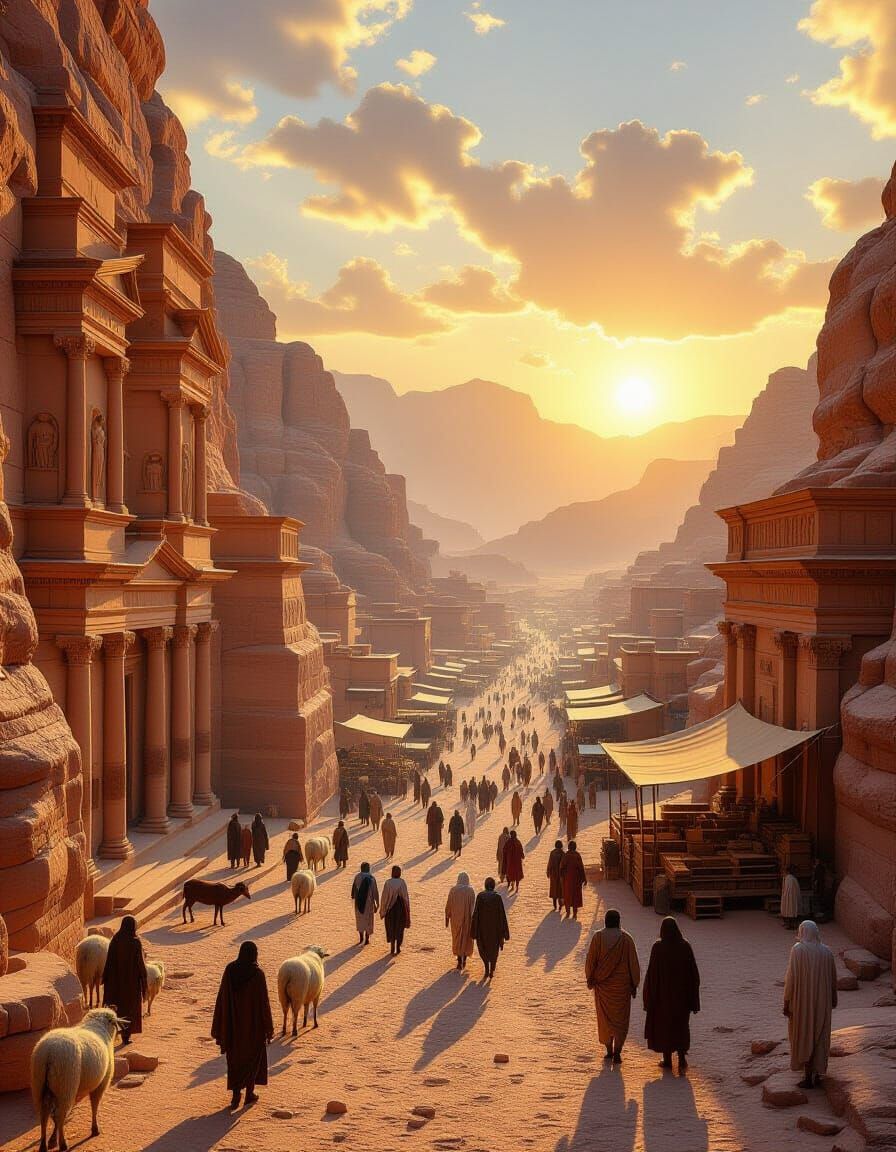 Petra at Sunrise Hyperrealistic Painting