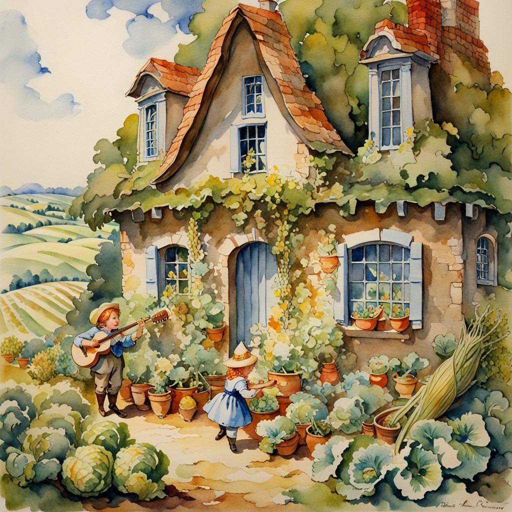 Séville tore de ordo style aquarelle James gurney and the style of Anne Anderson "lose watercolor", masterpiece, no-sign...