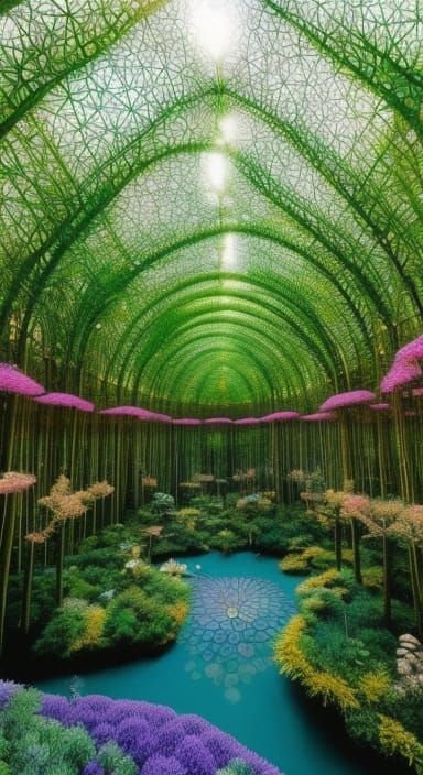 Stargazing Platform in Mycelium Network, Detailed Render