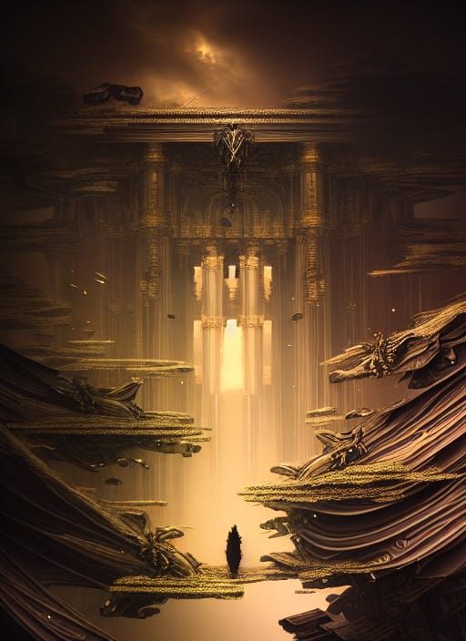 Glitchcore Digital Matte Painting: Epic Cinematic Scene