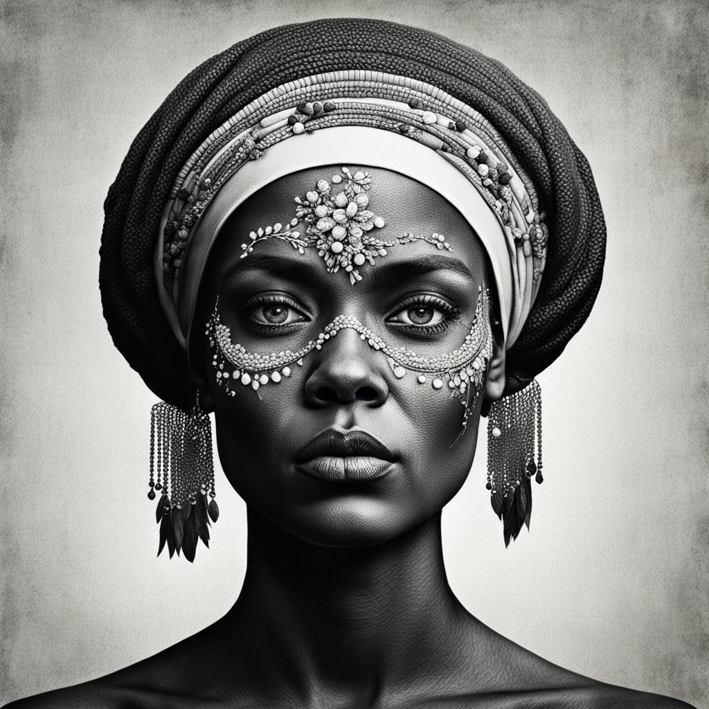 Woman portrait inspired by Jimmy Nelson
