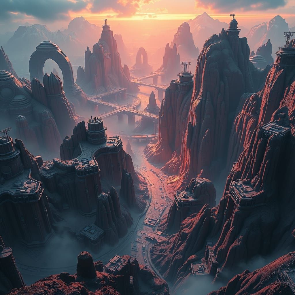 Epic Futuristic World in Maximalist Digital Art