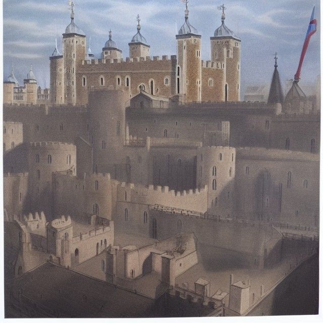 Tower of London in Detailed Pastel Painting