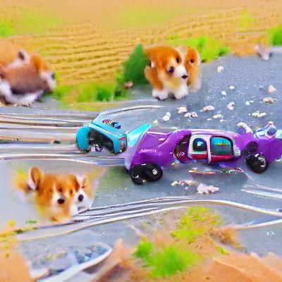 Corgi Car Crash in 8k Resolution