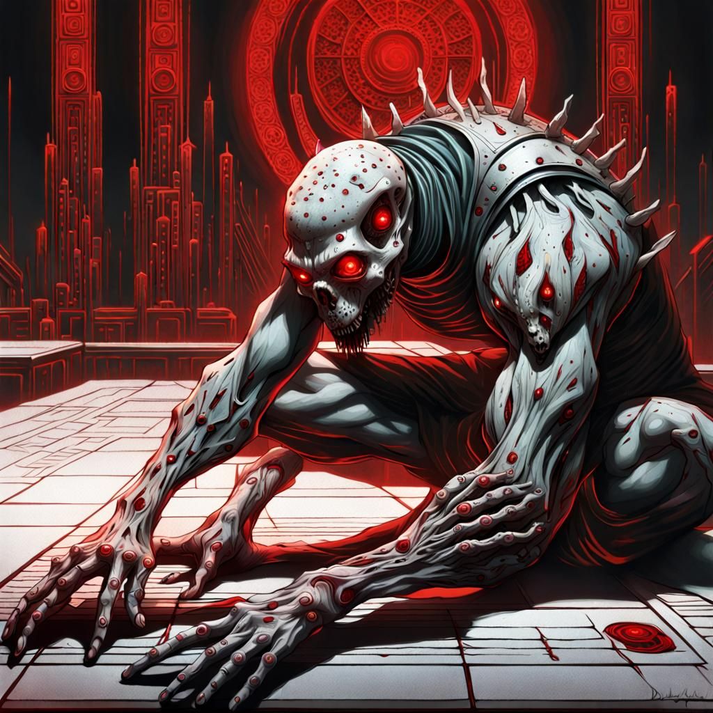 Hellraiser Cenobite: Gothic Cyberpunk Horror Art