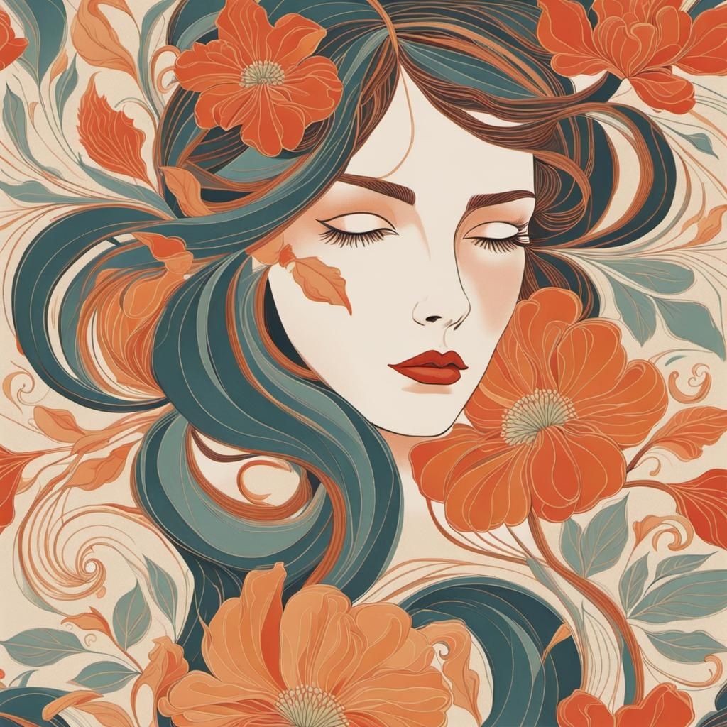 Femininity in Art Deco Style with Floral Motifs