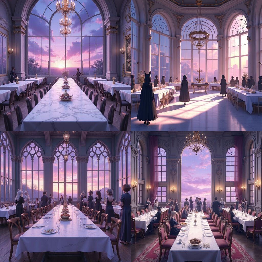 Victorian Refectory with Witches and Knight Girls