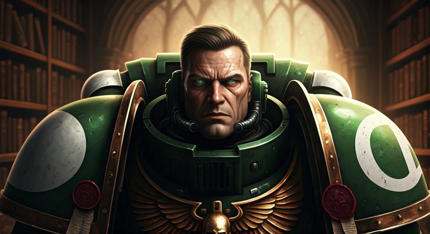Space Marine Apothecary Portrait in Fantasy Art Style