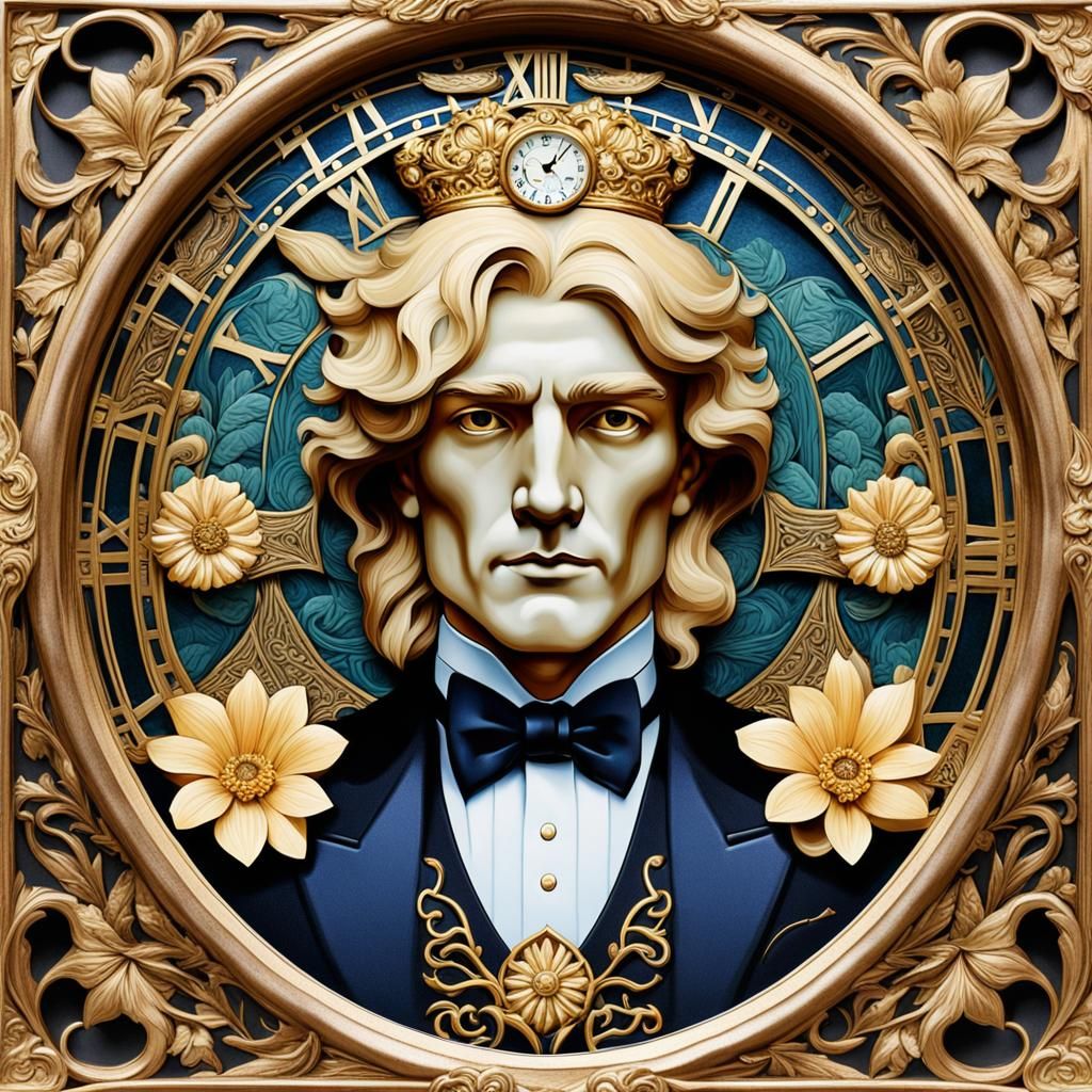 Fae King Clock in Art Nouveau Style