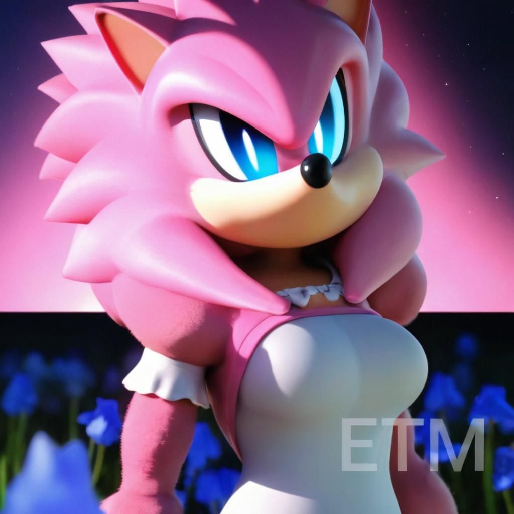 Pink Hedgehog in Fantasy Forest: Digital Art