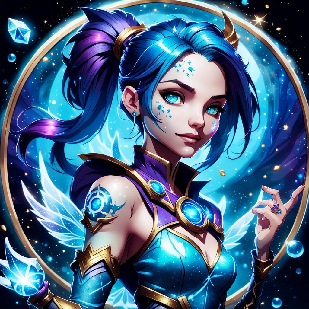 Jinx from League of Legends in Whimsical Illustration