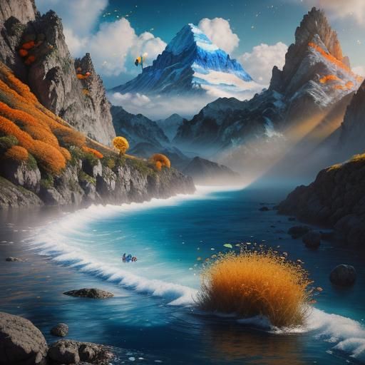Extravagant Characters Travel a Dreamscape Landscape