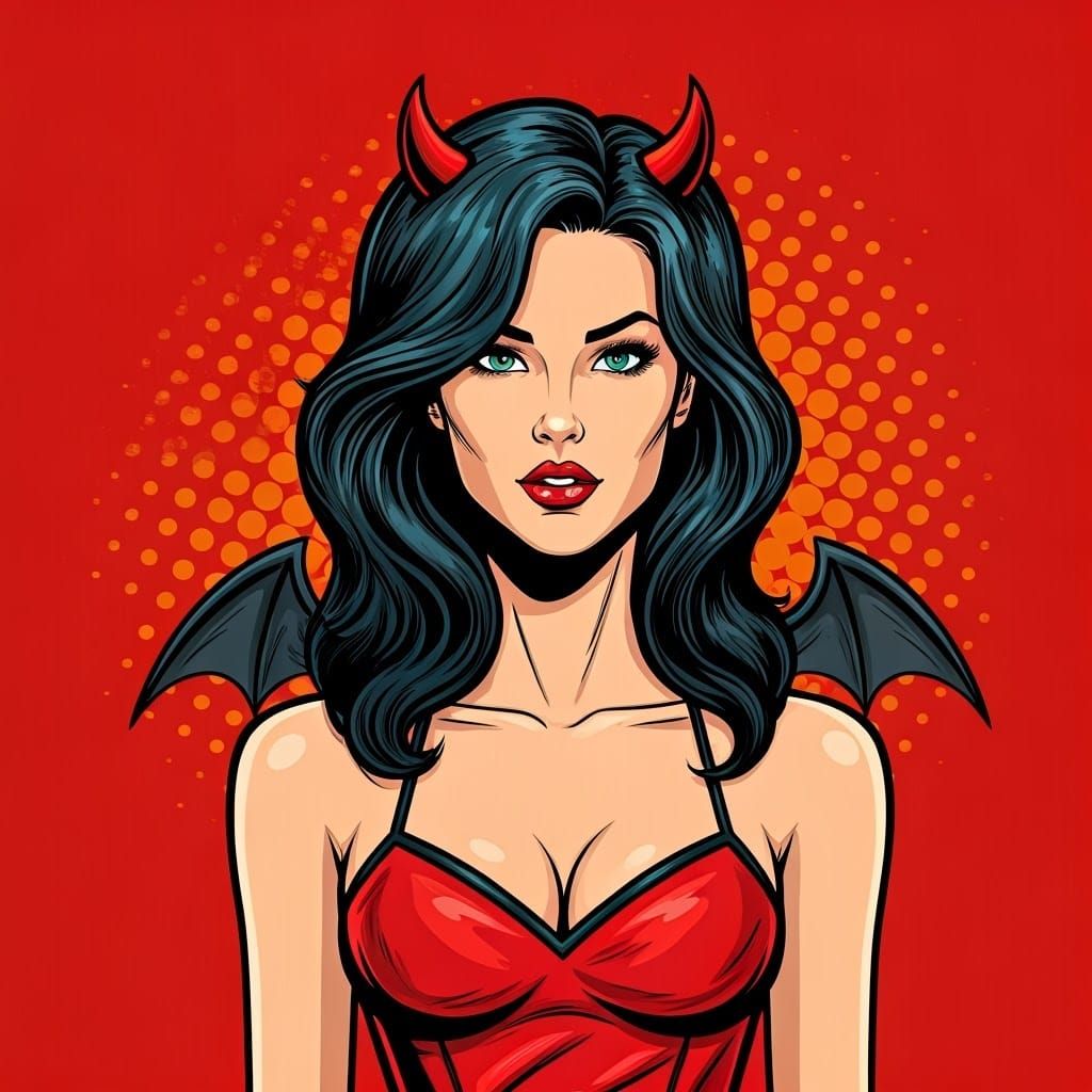Pop Art Devil Halloween Costume Portrait