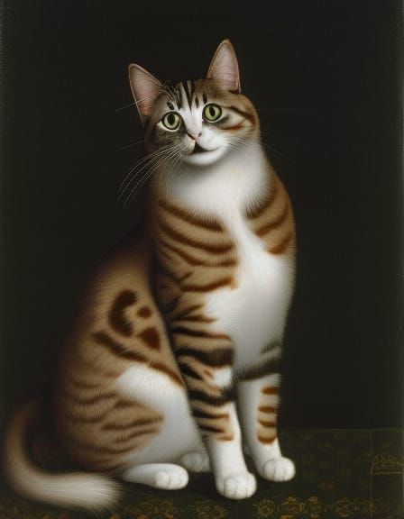 Renaissance Cat Portrait in Da Vinci Style