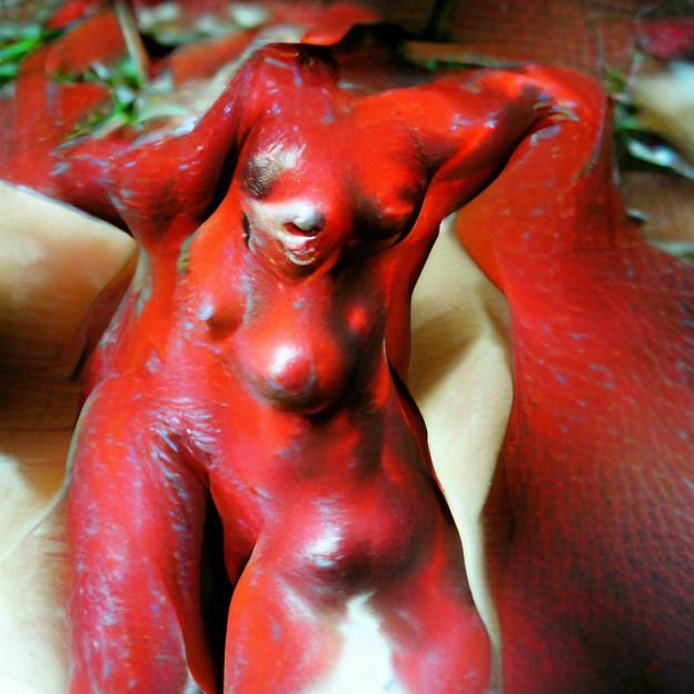 Red-Skinned Nude Figure Study