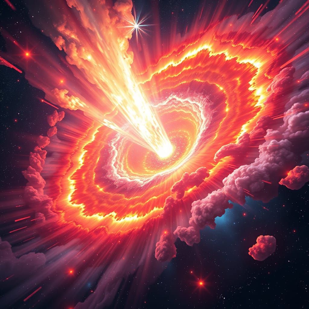 Radiant Quasar in Celestial Expanse, Fantasy Concept Art