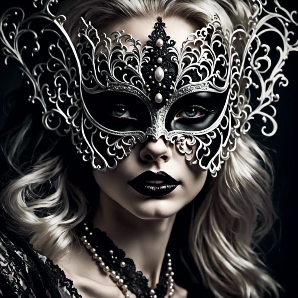 Elaborate Gothic Venice Masquerade Mask
