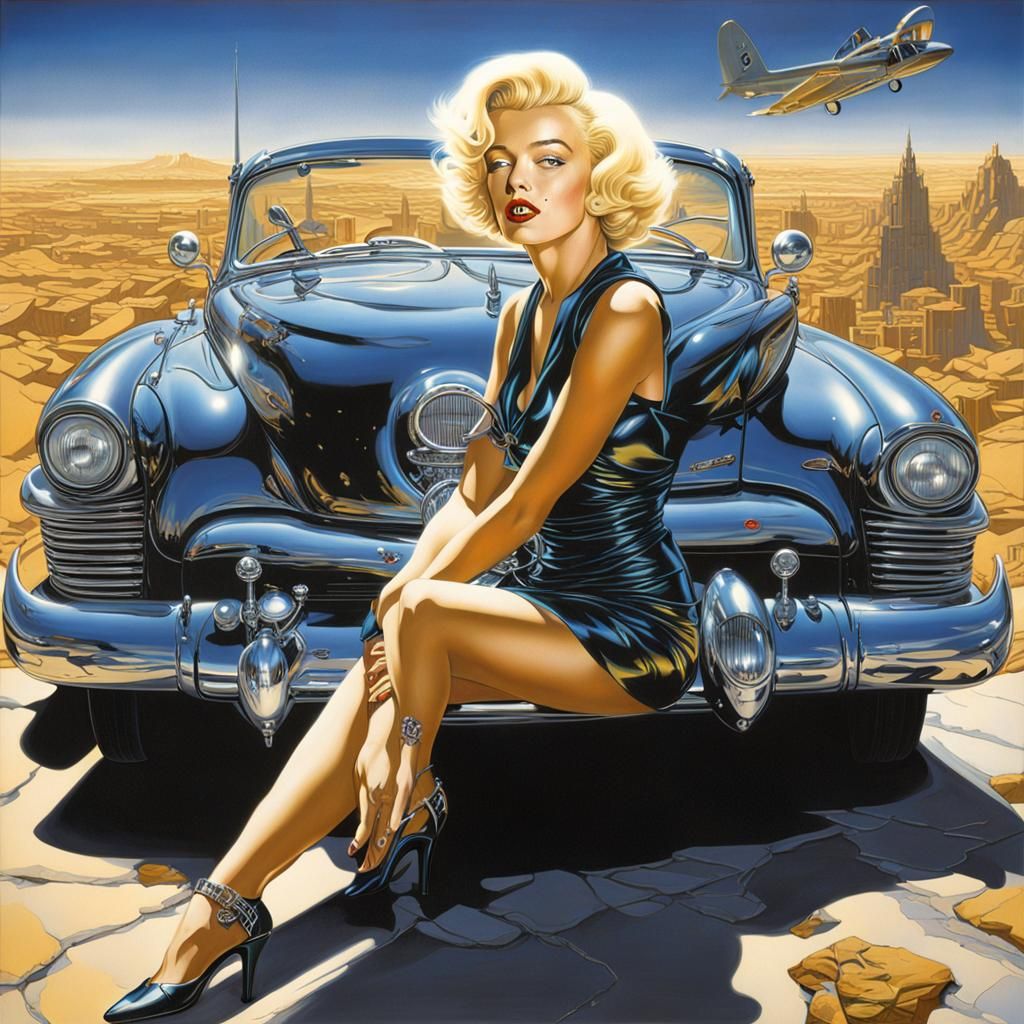 Marilyn Monroe in Gothic Cyberpunk Metropolis
