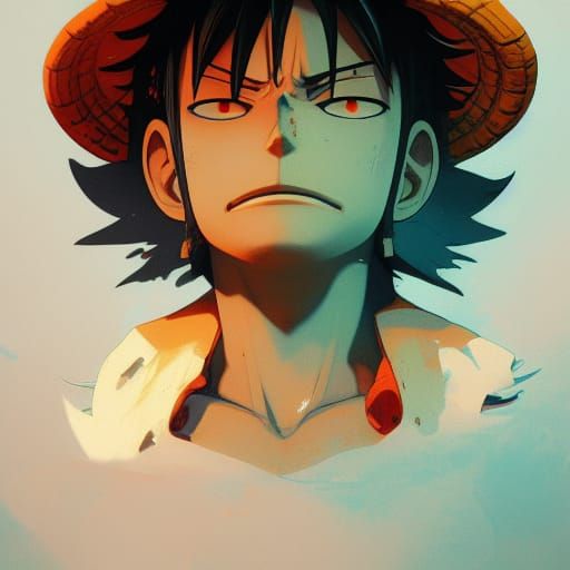 Luffy Concept Art in Art Nouveau Style