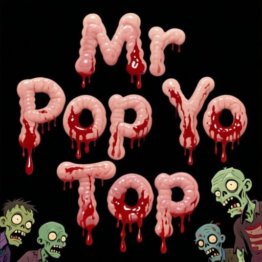 Gory Zombie Apocalypse Scene with Bloody Text