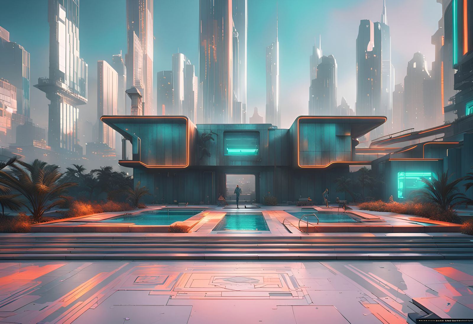Cyberpunk Cityscape Concept Art in 8K Resolution