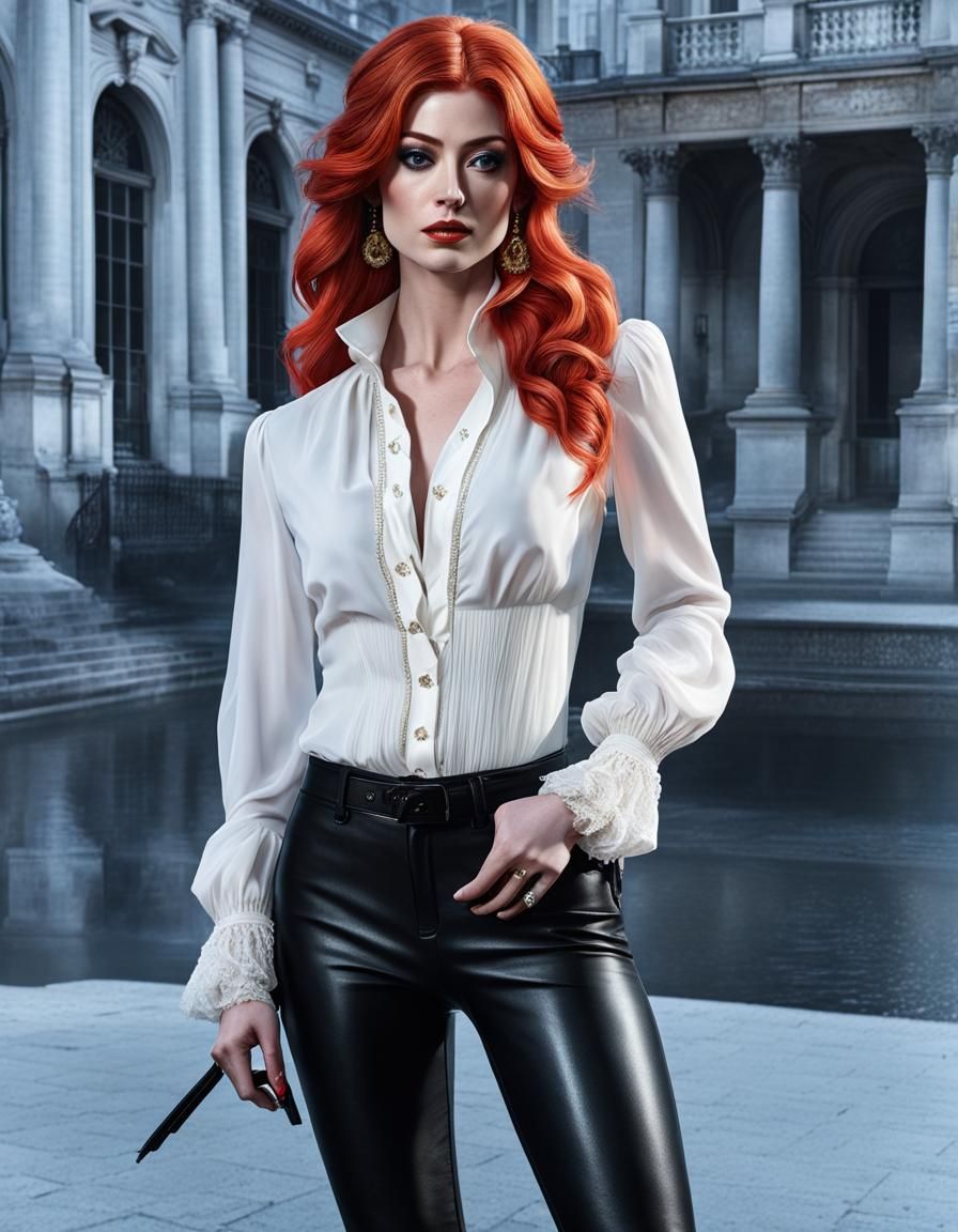 Elegant French Revolution Spywoman in Baroque Style