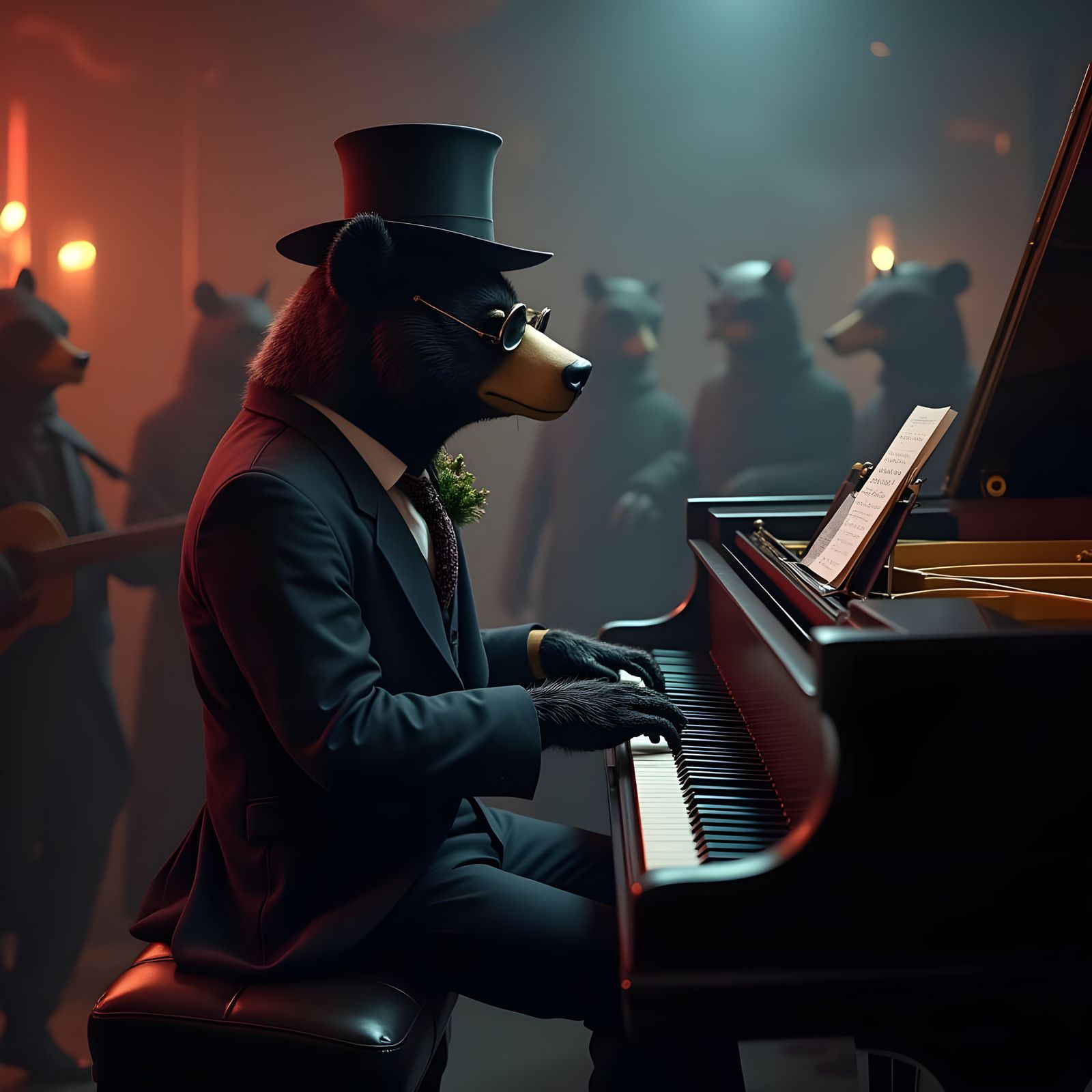 Surreal Jazz Club Scene in Grand Style