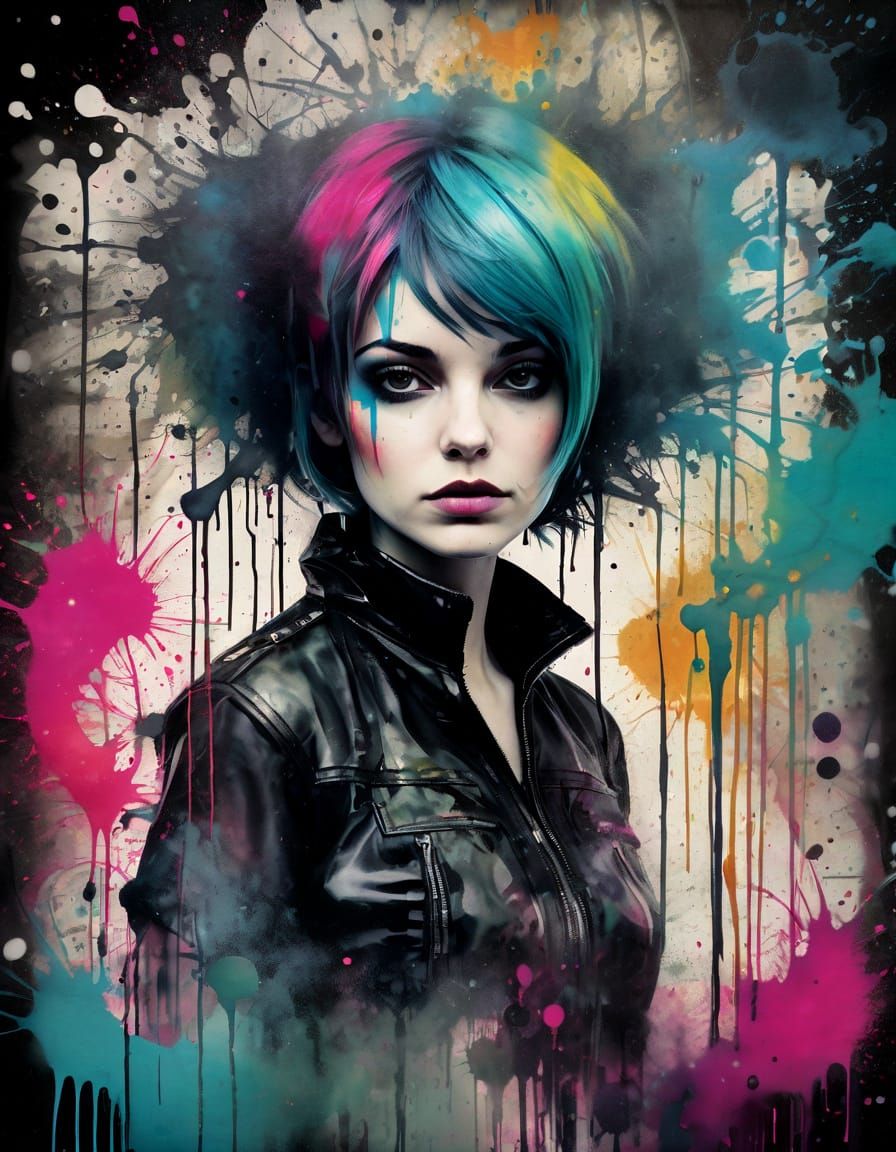 Abstract Schizophrenia Art in Urban Style