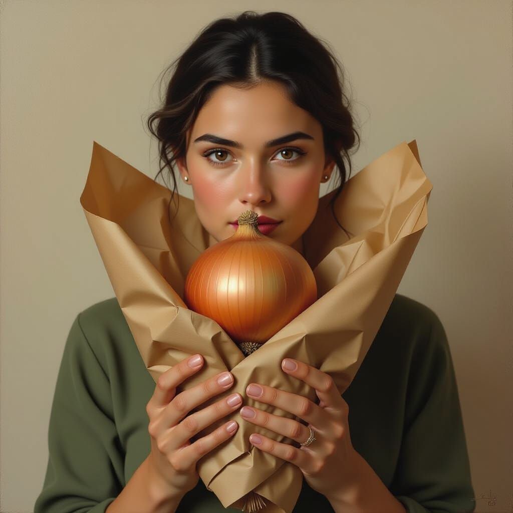 Woman Holding Onion: A Symbol of Love
