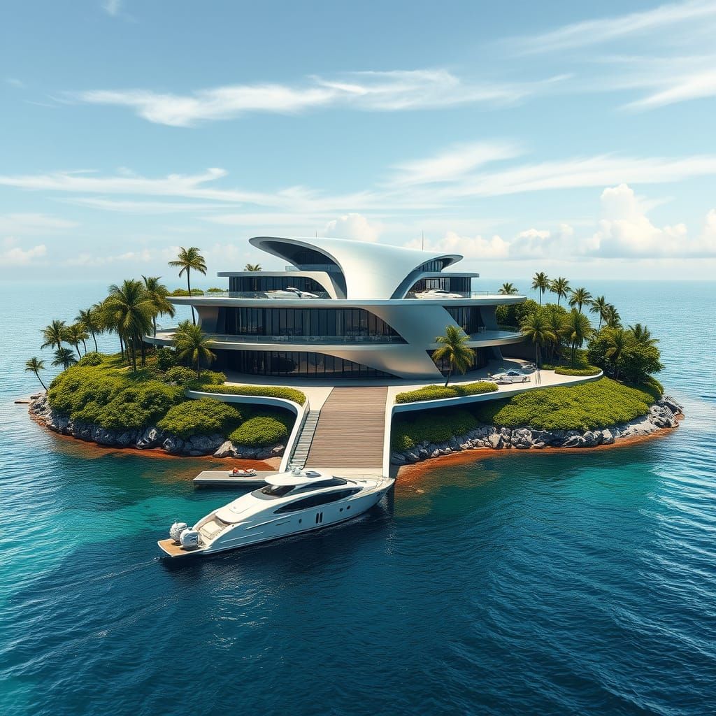 Stainless Steel Oasis on Oceanic Isle, Helipad and Boat