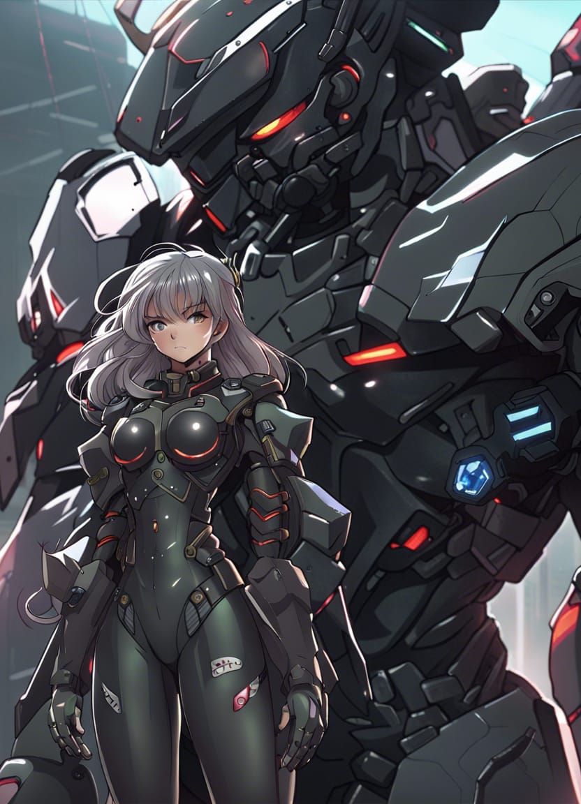 Anime Style Mecha Battle Scene in 16k Resolution