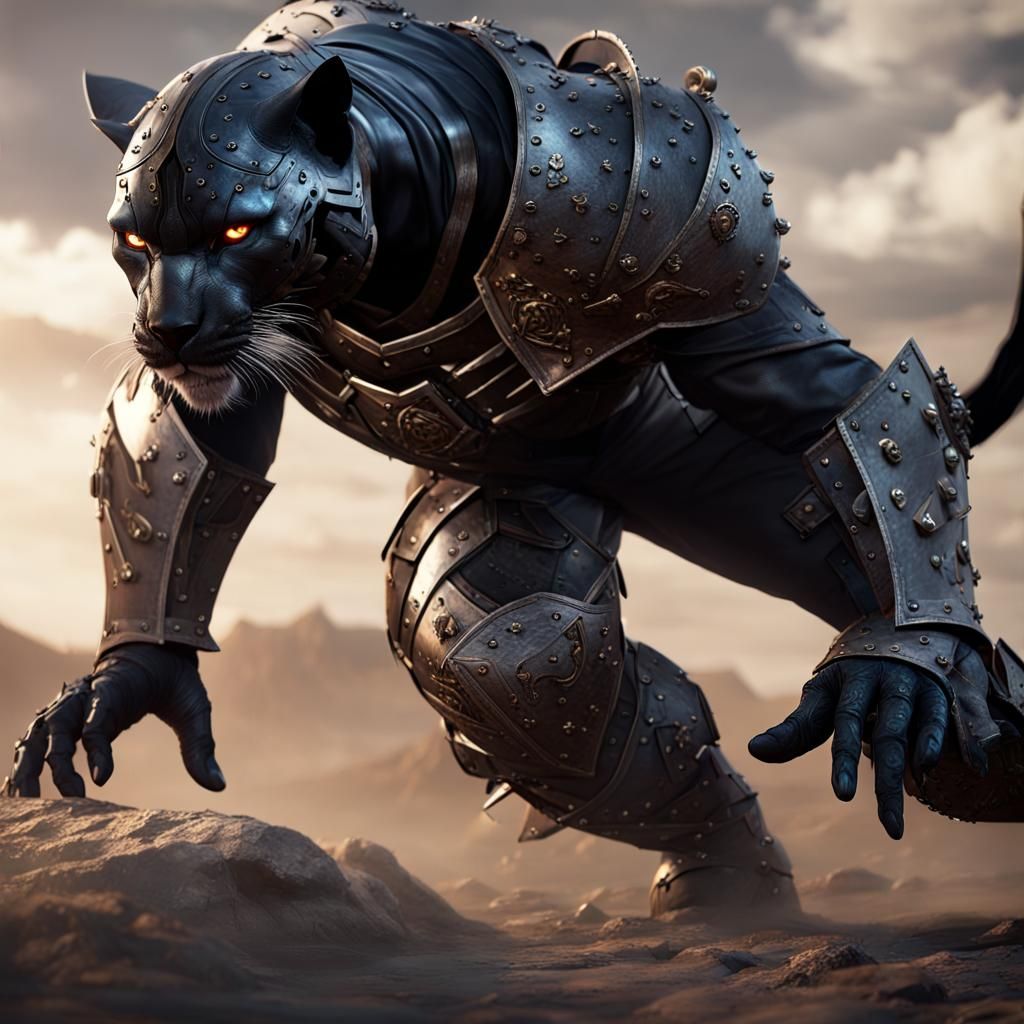 Dark Panther Hybrid Ready to Punch, Hyperdetailed