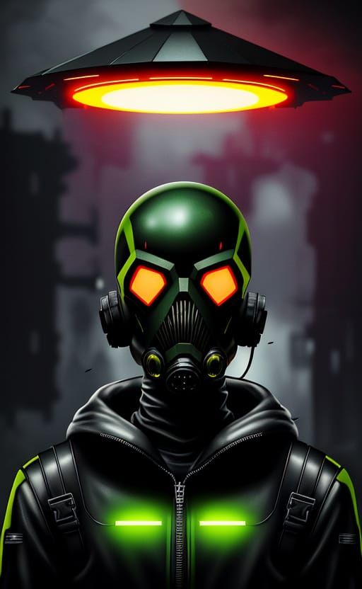 Gothic Drones in Dark Industrial Landscape