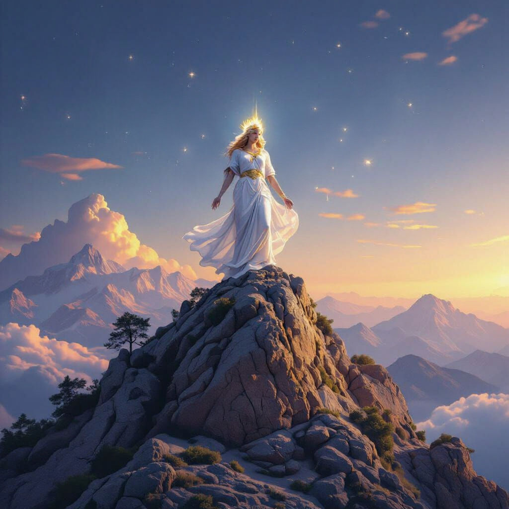 God or Goddess Enthroned on Mount Olympus