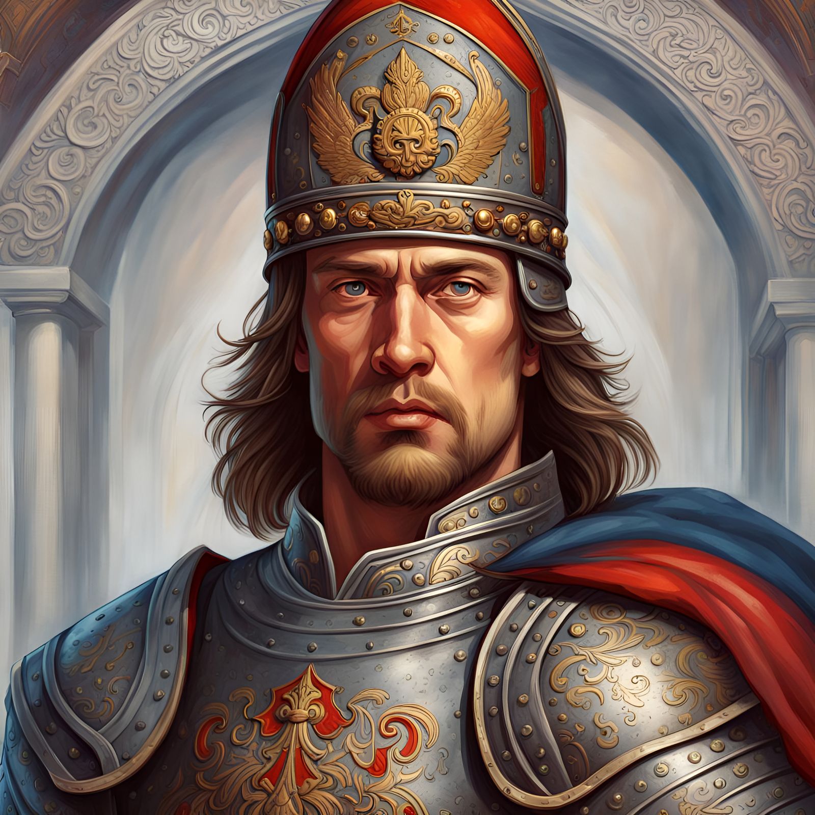 Alexander Nevsky Portrait in Detailed Digital Art