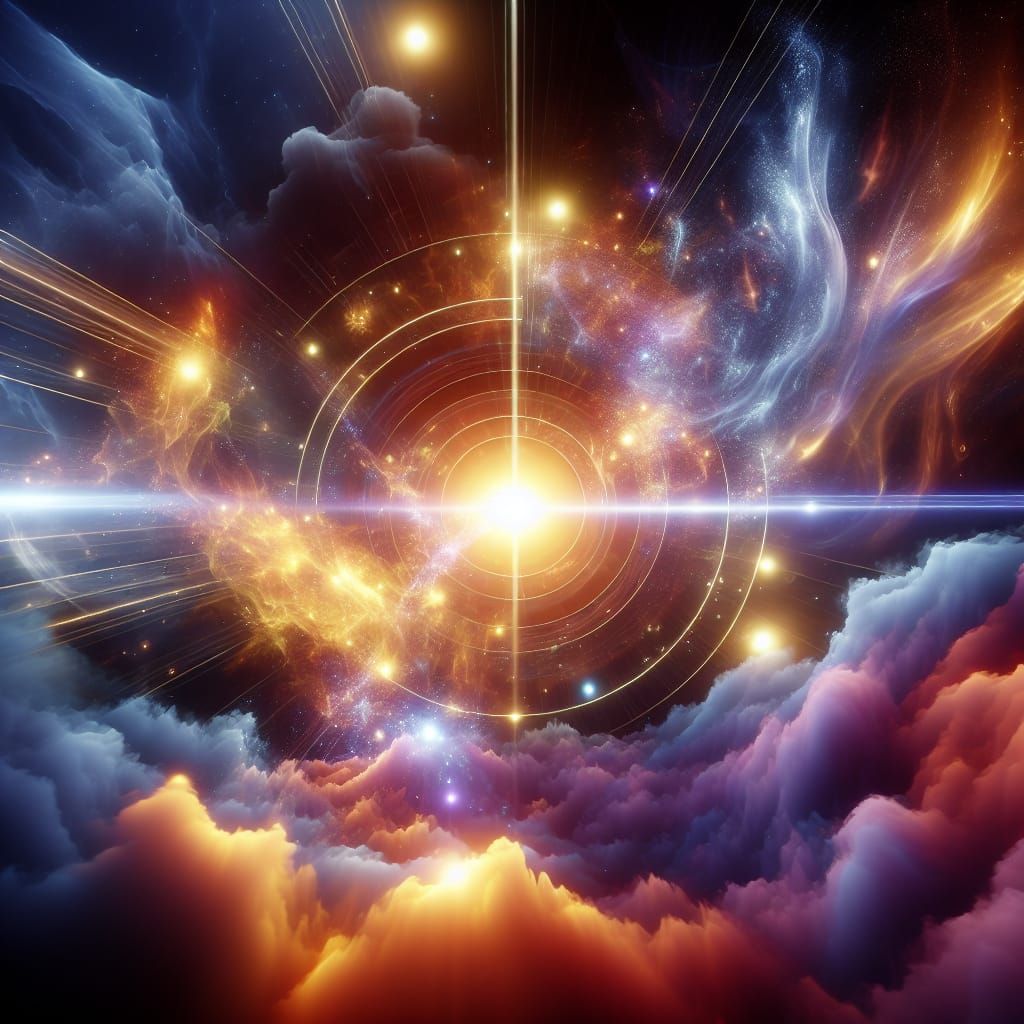 Quantum Field Illuminating Multiple Dimensions: Fantasy Art