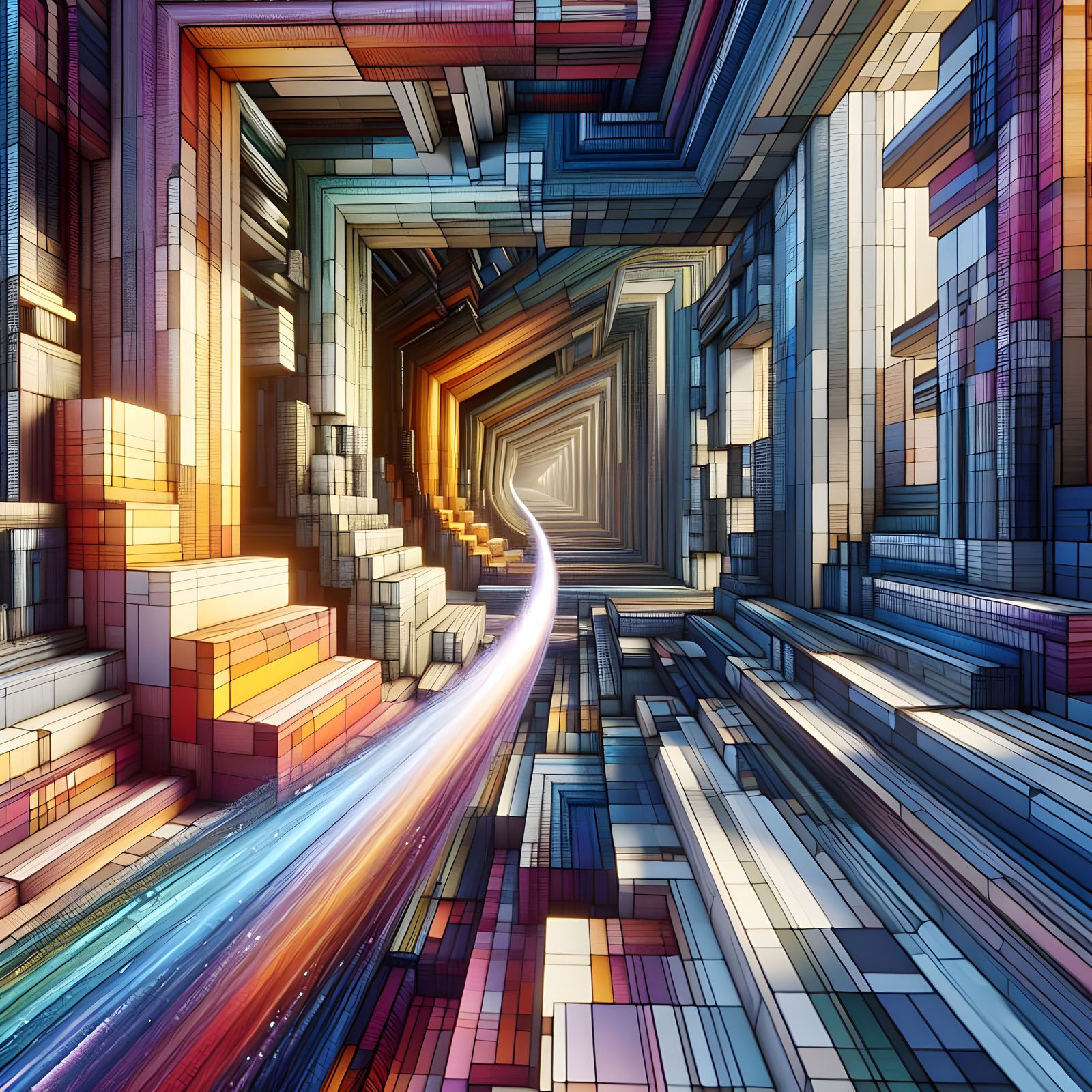 Infinity's Vibrant Geometric Heart