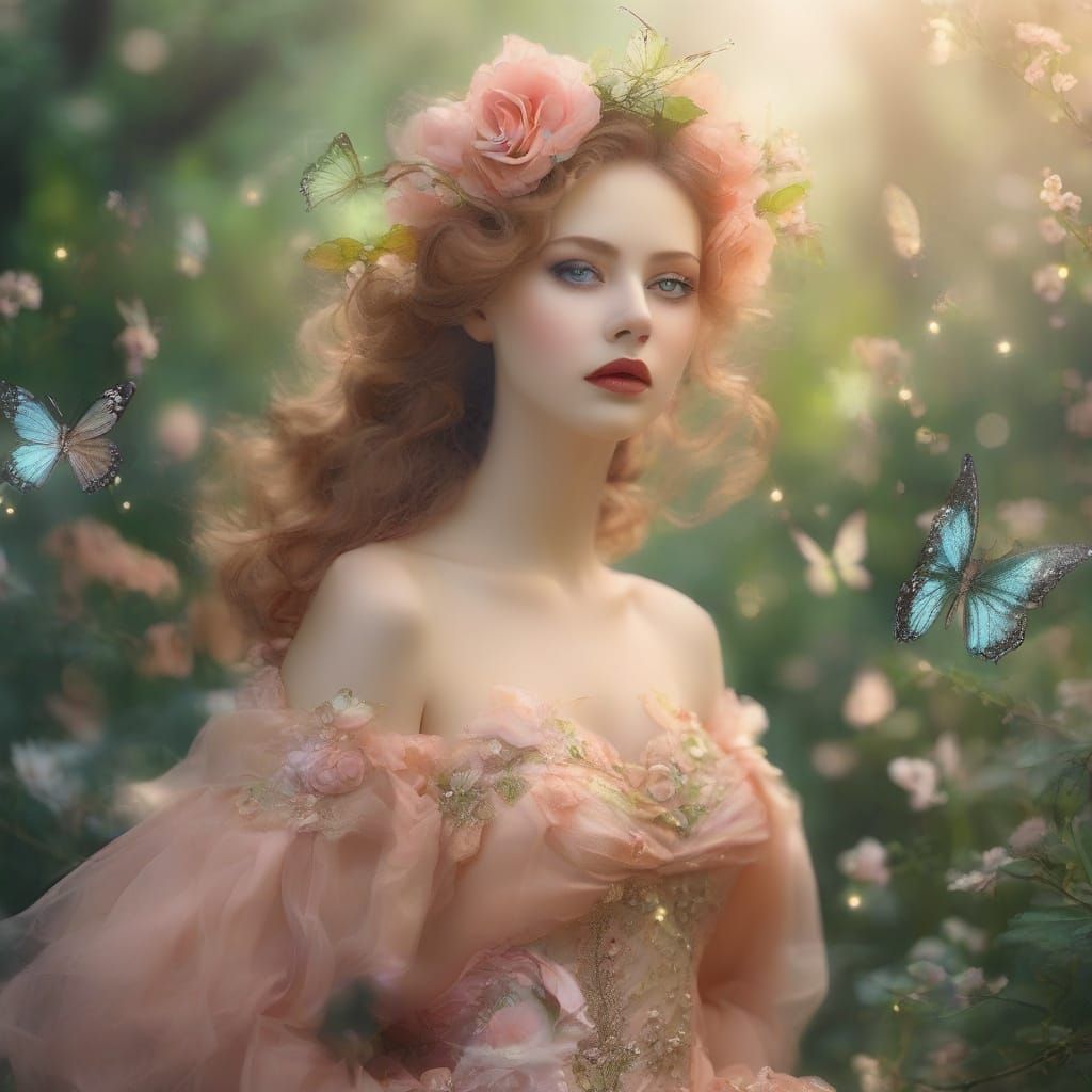 Moonlit Fairy Dance in a Surreal Garden