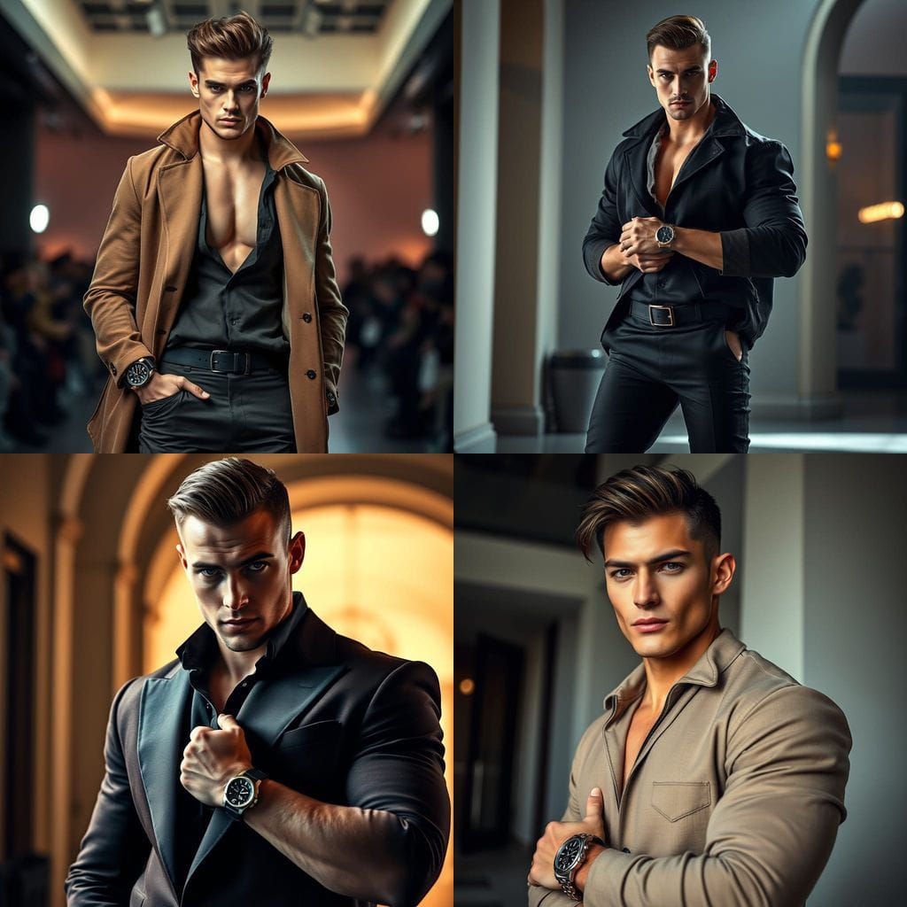 Handsome Male Model in High-Fashion Editorial Photography