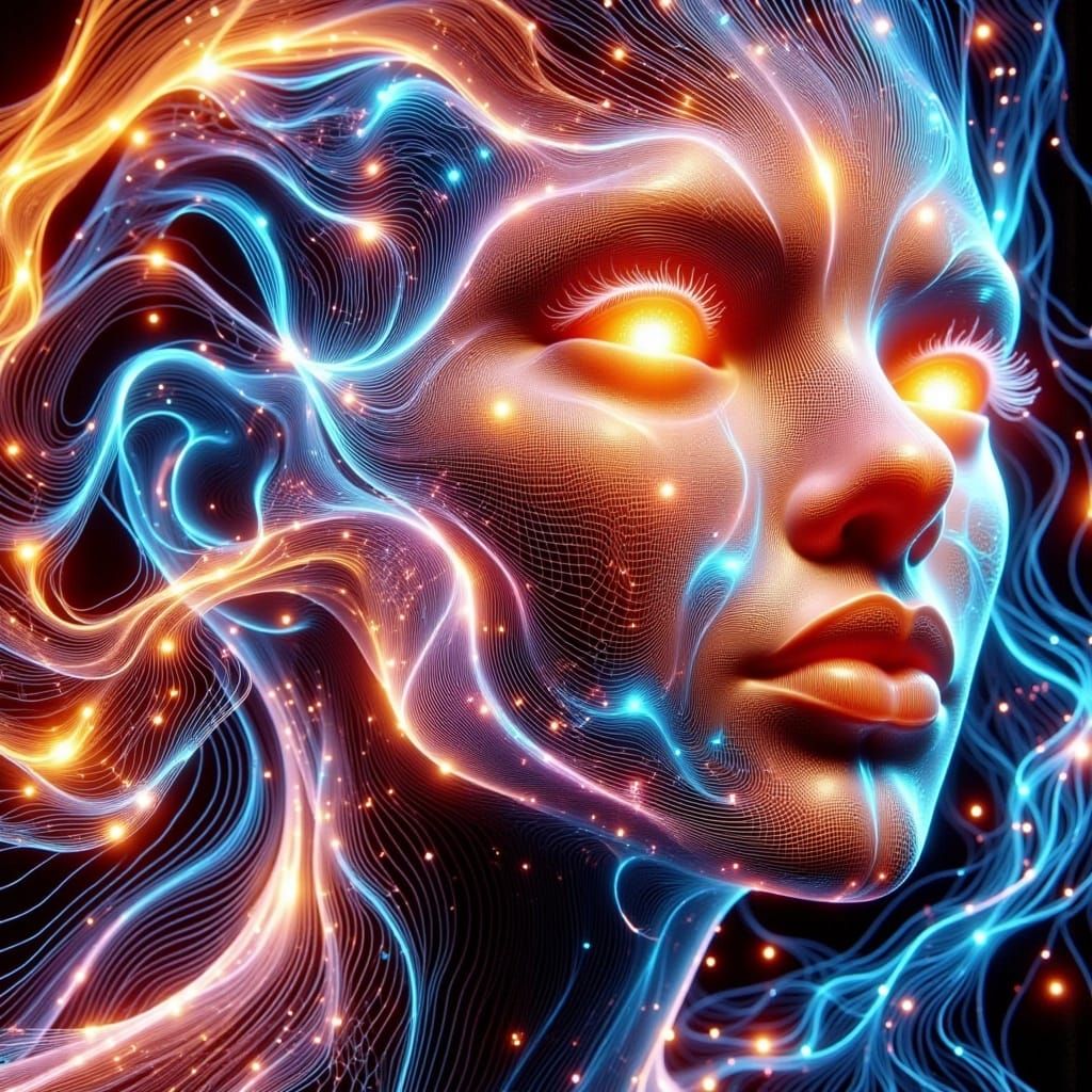 Abstract Glowing Veins with Shadow Contours