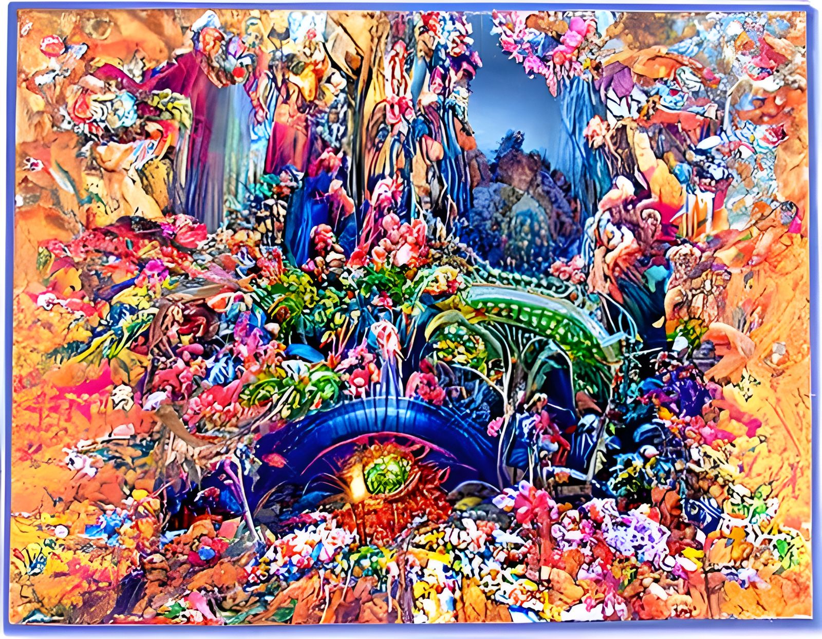 Alien in Hyperspace Jungle: Hyperdetailed Abstract Art