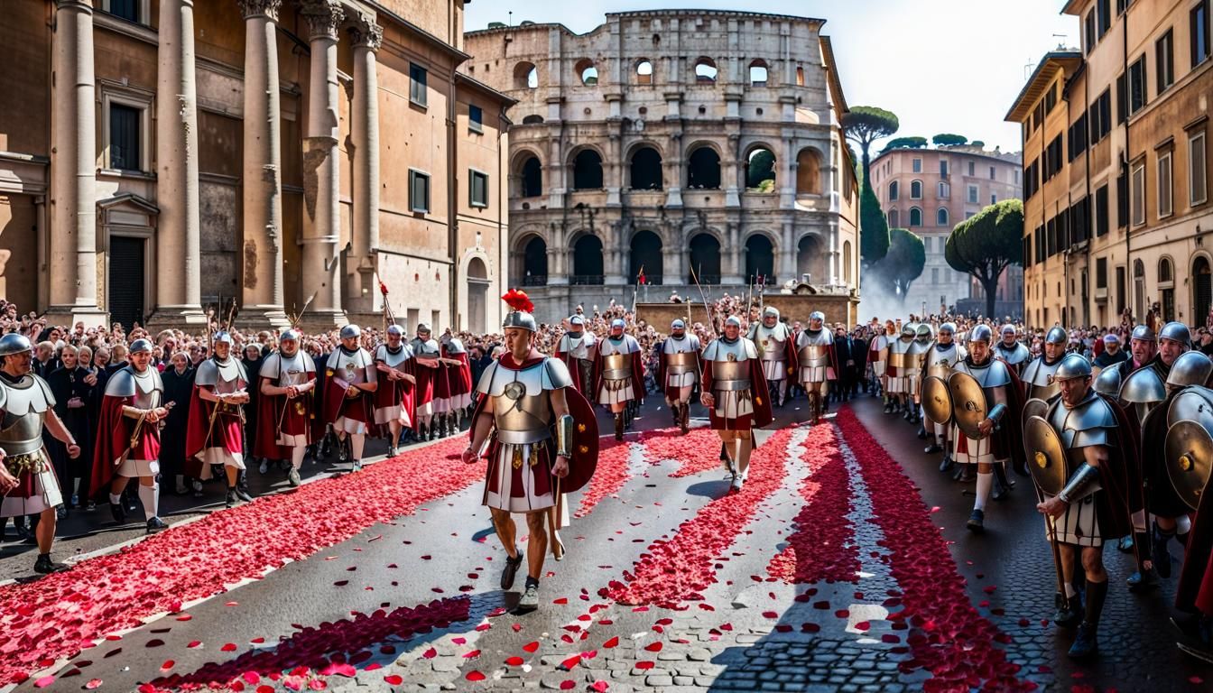 Roman Parade During Pax Romana in Rome