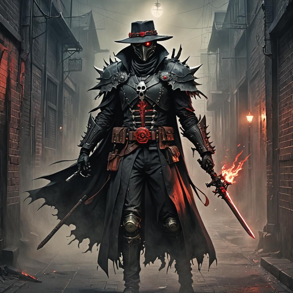 Gothic Horror Kamen Rider Plague Doctor Illustration