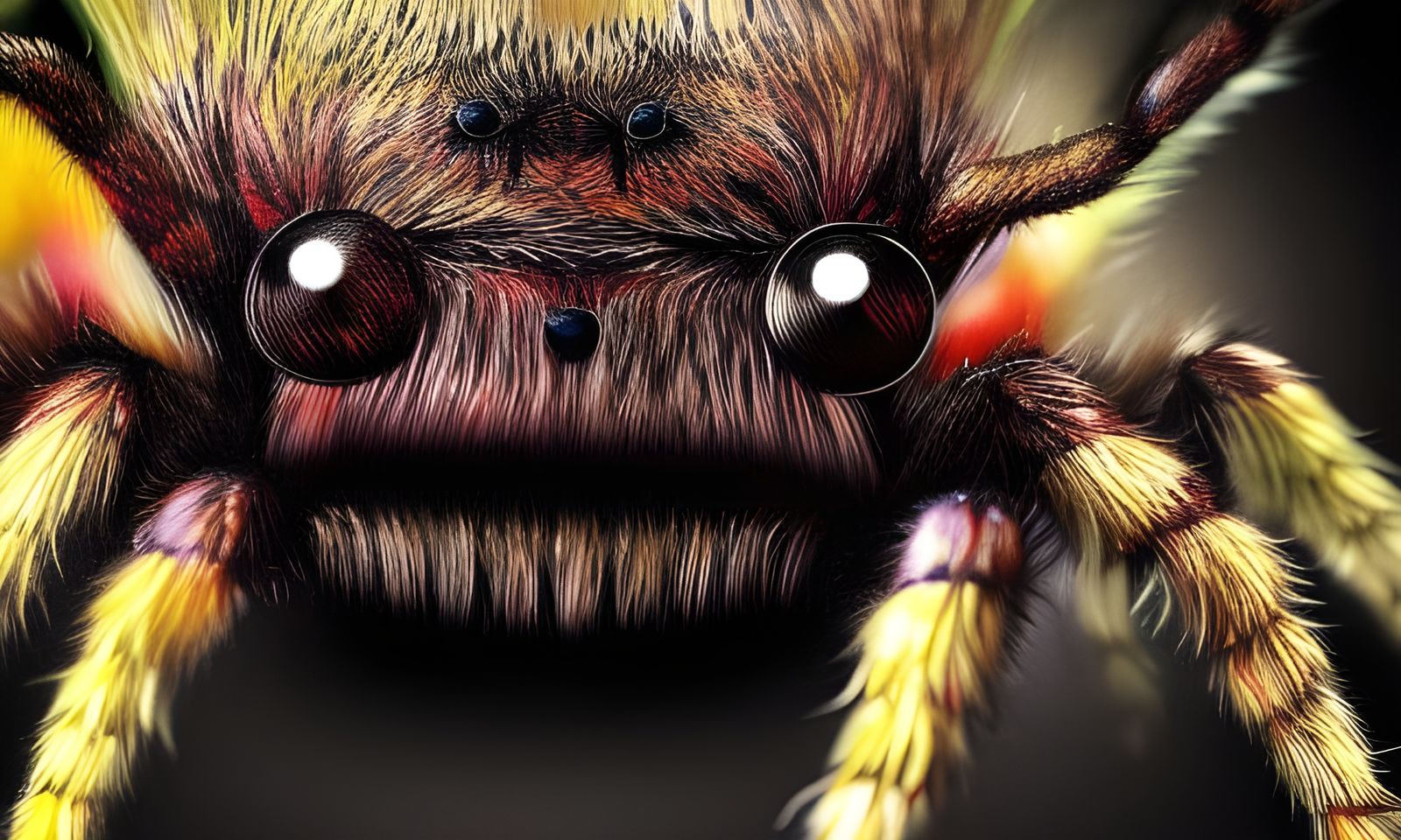 Hyperrealistic Hairy Spider Macro Shot