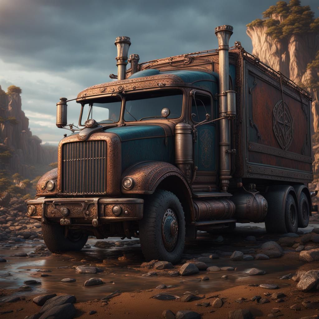 Detailed Matte Painting of a Truck