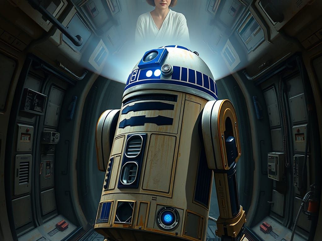 Surreal Hyper-Realistic Star Wars Digital Art of R2-D2 Proje...