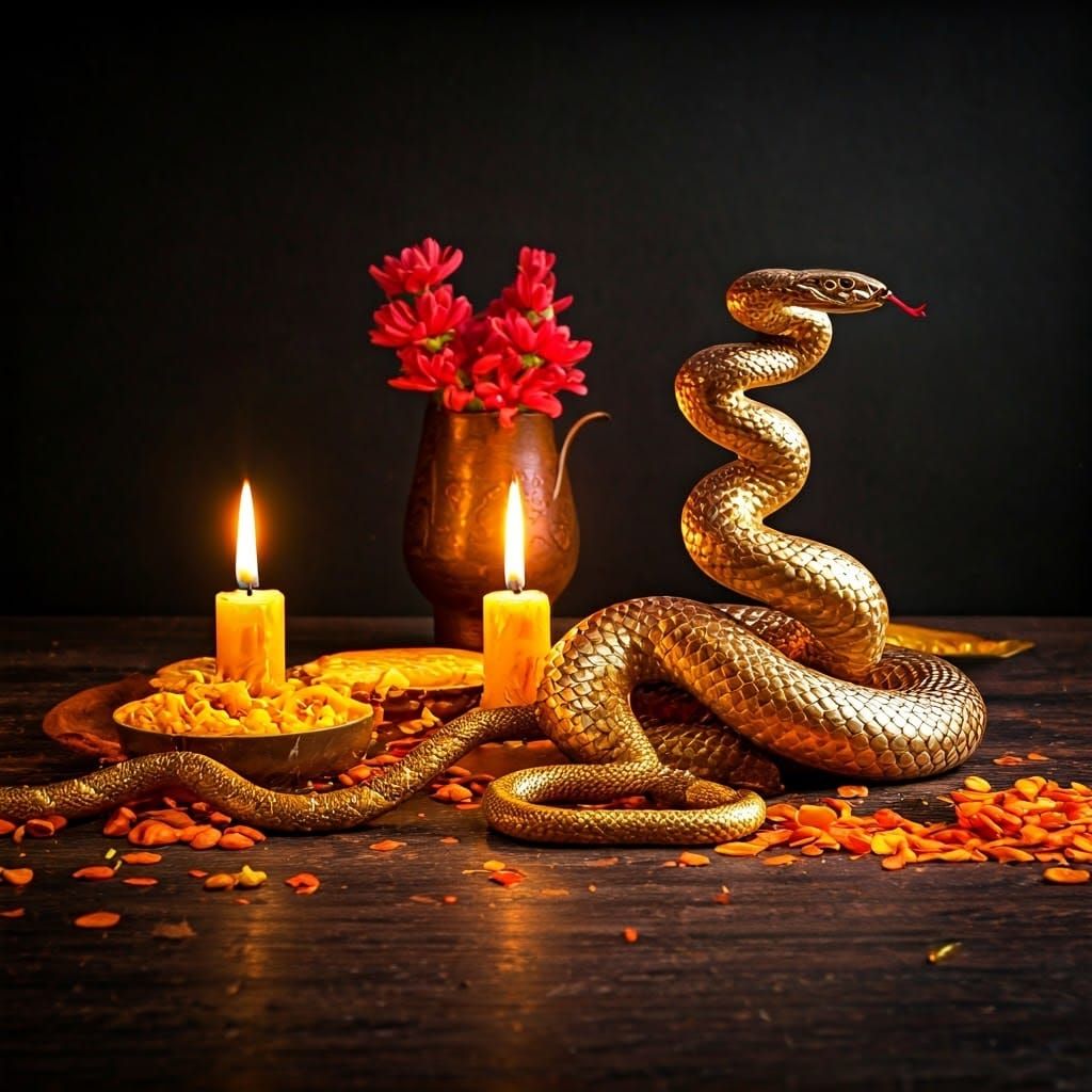 Ancient Snake New Year Ritual in Mystical Setting