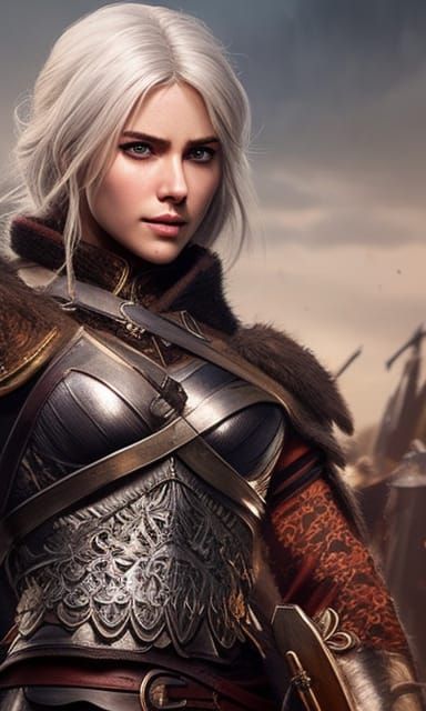 Ciri in Intricate Armor, Digital Illustration