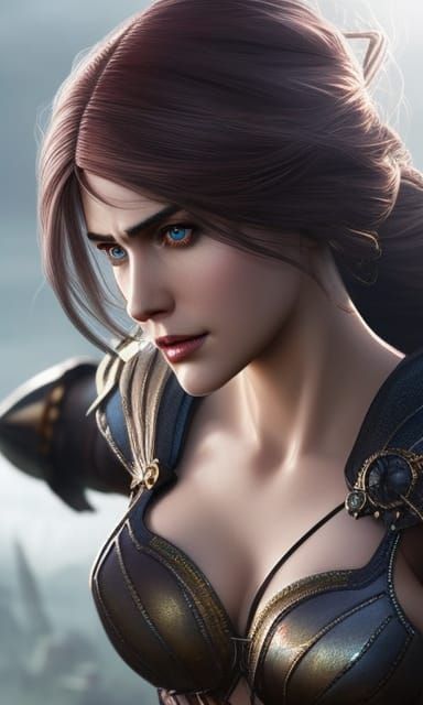 HyperRealistic Witcher-Inspired Portrait of Ciri in Intricat...